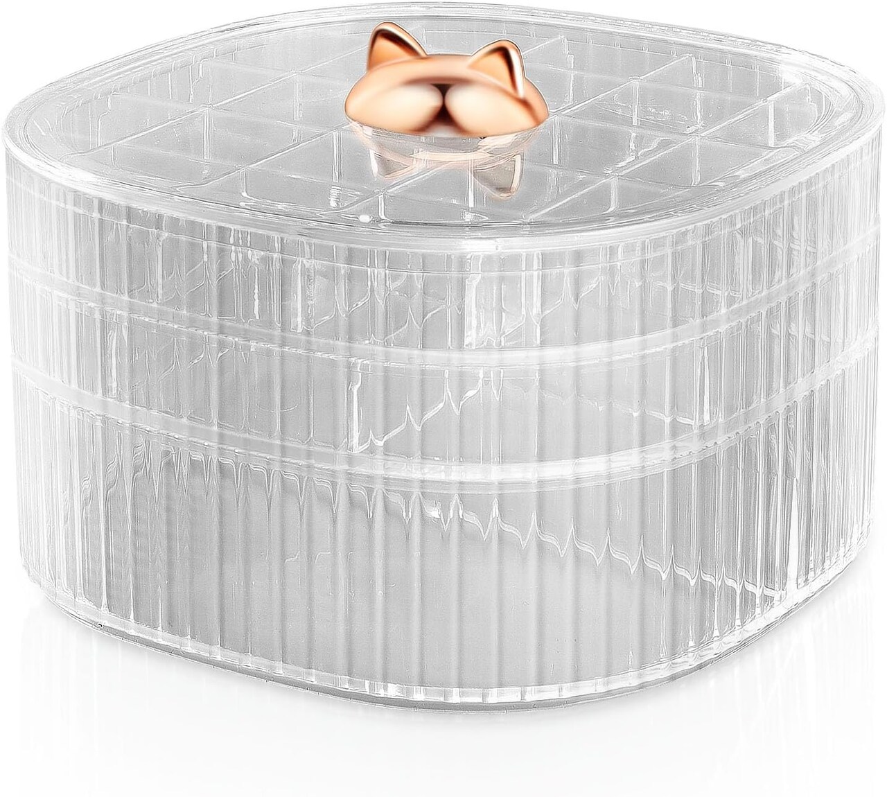 3-Layer Stackable Clear Jewelry Box – Earring Organizer with Lid for Studs, Rings, Bracelets, Necklaces, and Crafts (Women & Girls, Clear)